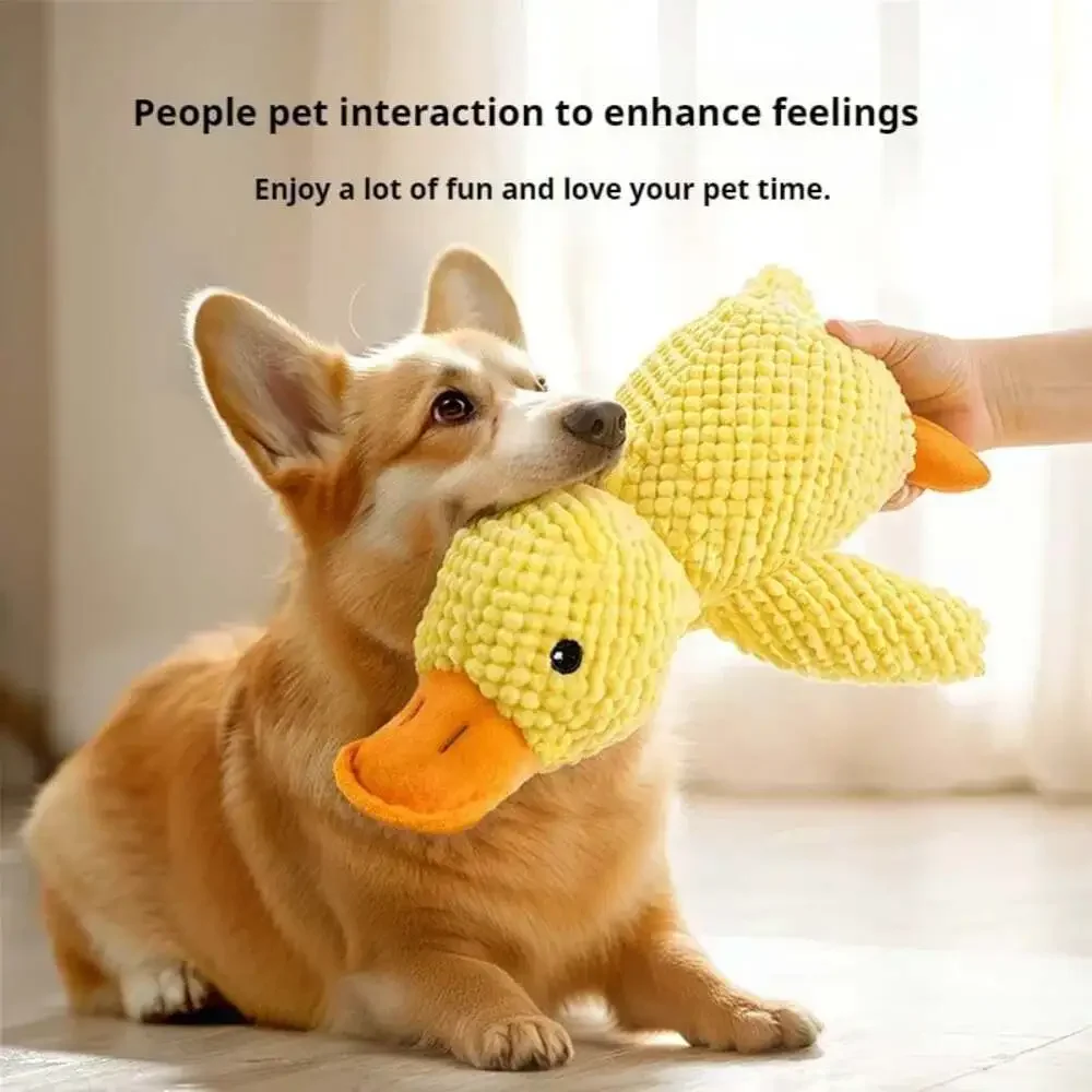 Dog Toy Plush Companion Sleeping Duck Bite Resistant Teeth Grinding Sound Relief